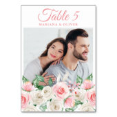 フォトピンクピーチ結婚フローラ テーブルナンバー (裏面)