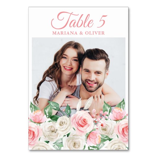 フォトピンクピーチ結婚フローラ テーブルナンバー (正面)