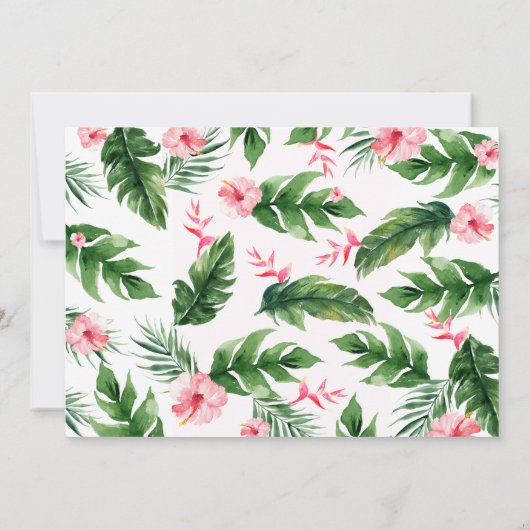 フォトピンクフローラサファリワイルドワン誕生日 招待状 (裏面)