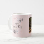 フォトピンクフローラ母の日の贈り物ママ コーヒーマグカップ (正面左)