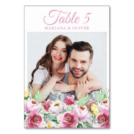 フォトピンクフローラ結婚ズ テーブルナンバー