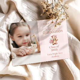 フォトピンクプレスクールTeddy Bear卒業 案内状