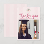 フォトピンクボウグラードお祝い サンキューカード (正面/裏面)