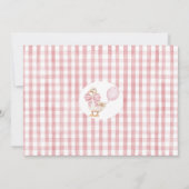 フォトピンクボウデイジーワン間抜けグース1歳 招待状 (裏面)