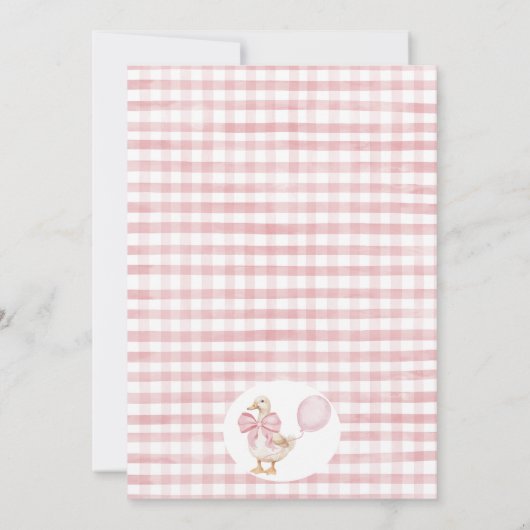 フォトピンクボウ間抜けワンガチョウ1歳 招待状 (裏面)
