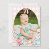 フォトピンクボウAlice Onederland 1st Birthday 招待状 (裏面)