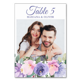 フォトピンクラベンダー結婚フローラ テーブルナンバー