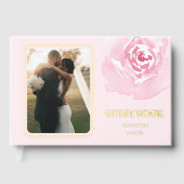 フォトピンクローズロマンチック結婚ズ ゲストブック (正面)