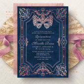 フォトピンクローズ金ゴールド仮装キンセアニェラ 招待状