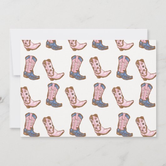 フォトピンク女性のカーボーイファーストロデオ1歳 招待状 (裏面)