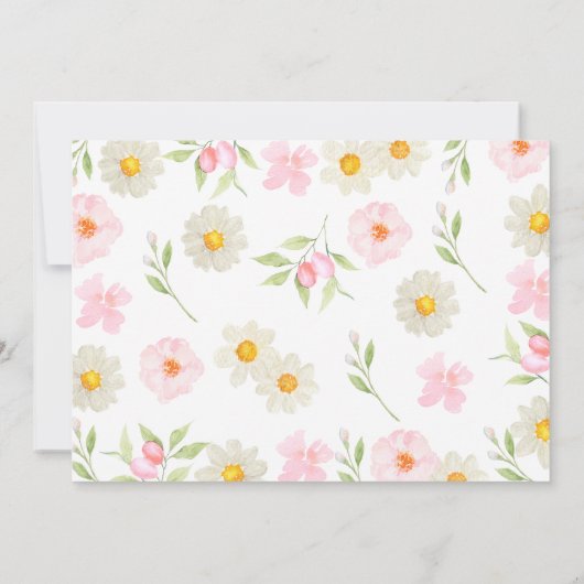 フォトピンク恋しく思フローラOnederful 1歳の誕生日 招待状 (裏面)