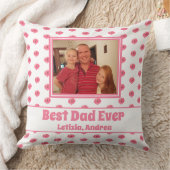 フォトピンク最高のフローラパパ引用文 クッション (ブランケット)