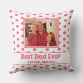 フォトピンク最高のフローラパパ引用文 クッション (裏面)