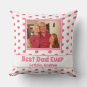 フォトピンク最高のフローラパパ引用文 クッション (正面)