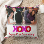 フォトピンク赤XOXO記念日と今シック クッション (ブランケット)