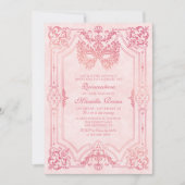 フォトピンク金ゴールド仮装キンセアニェラ 招待状 (正面)