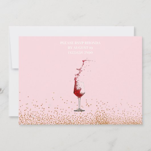 フォトピンク金ゴールド30と素晴らしい誕生日パーティー 招待状 (裏面)