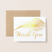 フォトピーコックサンキュータイポグラフィ銀箔 箔カード (封筒付き正面)