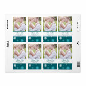 フォトピーコックブルースノーフレーク冬のウェディングラベル ラベル (フルシート)