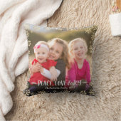 フォトピースラブジョイ金ゴールドスノーフレークエレガント脚本 クッション (ブランケット)