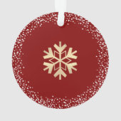 フォトピースラブジョイ金ゴールドスノーフレークシックなクリスマス オーナメント (裏面)