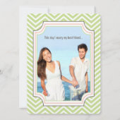 フォトピーチライムジグザクタイポグラフィ結婚ズ 招待状 (裏面)