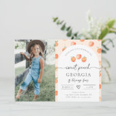 フォトピーチ誕生日招待状 | Sweet Peach 招待状 (スタンド正面)