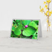 フォトピ鮮やかンクのクレマチスと緑の葉のカード カード (黄色い花)