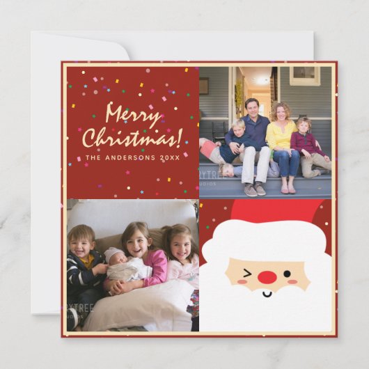 フォトファミリーエレガントフォトクリスマスの作成 シーズンカード (正面)