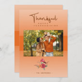 フォトファミリーオレンジ透明感謝祭 シーズンカード (正面/裏面)