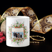 フォトファミリークリスマスグリーンレッドコーヒーマグ コーヒーマグカップ