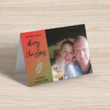 フォトファミリークリスマス折りカード