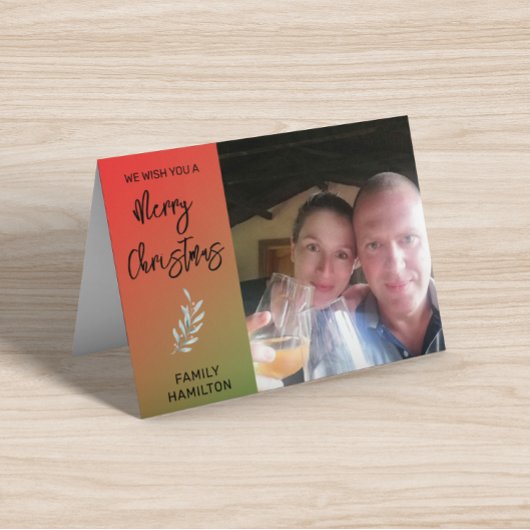 フォトファミリークリスマス折りカード カード