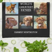 フォトファミリーコラージモンタージエピックおもしろい キッチンタオル (折り畳み)