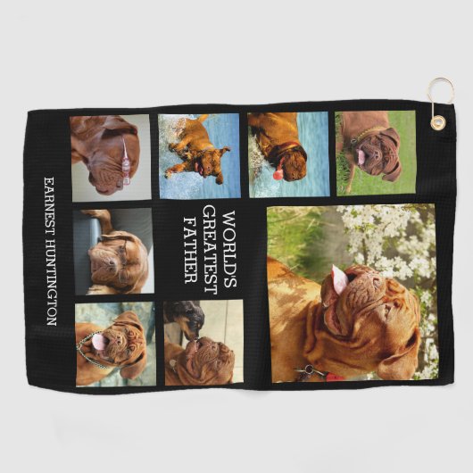 フォトファミリーコラージモンタージエピックおもしろい ゴルフタオル (横)