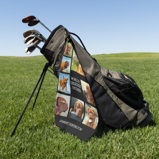 フォトファミリーコラージモンタージエピックおもしろい ゴルフタオル (グリーン)