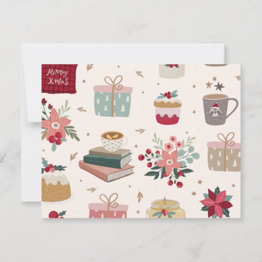 フォトファミリーコラージュ国クリスマスカード ノートカード (裏面)