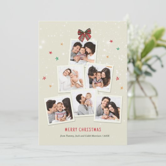 フォトファミリーツリークリスマス シーズンカード (スタンド正面)