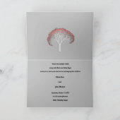 フォトファミリーツリーピンクフラクタルツリーグレー カード (内部)