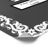 フォトファミリーツリーレース縁どダークグレーに見える ポスター (角)