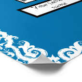 フォトファミリーツリーレース縁どルックオンブルー ポスター (角)