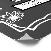 フォトファミリーツリー縁どデイジーアートオンダークグレー ポスター (角)