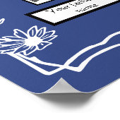 フォトファミリーツリー縁どデイジーアートオンブルー ポスター (角)