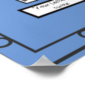 フォトファミリーツリー錬鉄の外観オン縁どブルー ポスター (角)