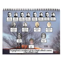 フォトファミリーツリー12枚の風光明媚な写真 カレンダー