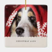 フォトファミリーネーム両面クリスマス写真C セラミックオーナメント (裏面)