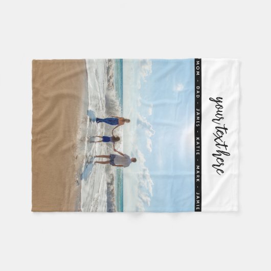 フォトファミリーパーソナライズされたラブメモリーズ フリースブランケット (正面(横))