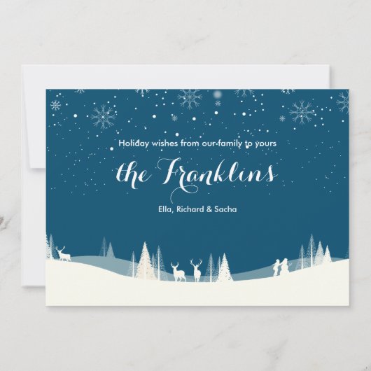 フォトファミリーホリデーズクリスマスウィンターシーン シーズンカード (裏面)