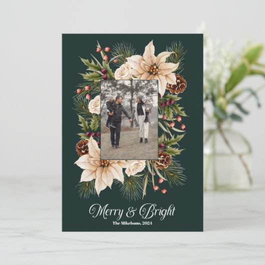 フォトファミリーメリーと明るいクリスマス シーズンカード (スタンド正面)