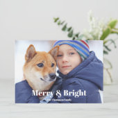 フォトファミリーメリー名と明るいホリデーカード シーズンカード (スタンド正面)